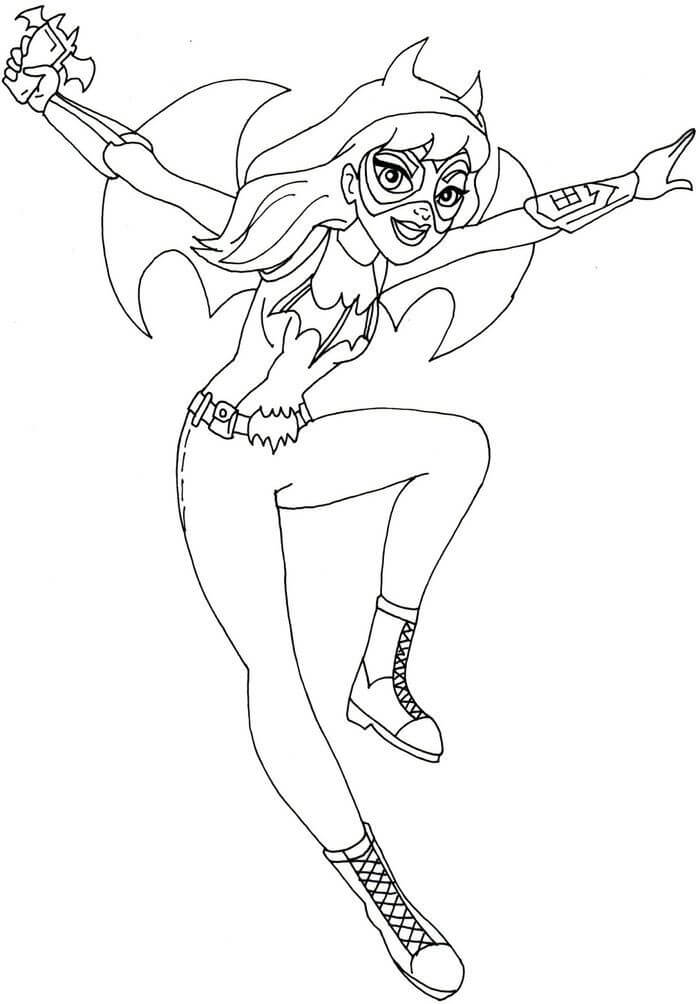 batgirl sosteniendo arma