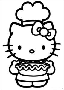 Dibujo de Chef Hello Kitty para Colorear