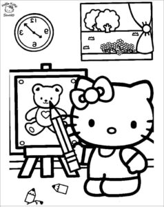 Imagen de Dibujo de Hello Kitty Dibuja un oso de Peluche para Colorear