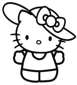Imprimir imagen Gratis de Hello Kitty con Sombrero