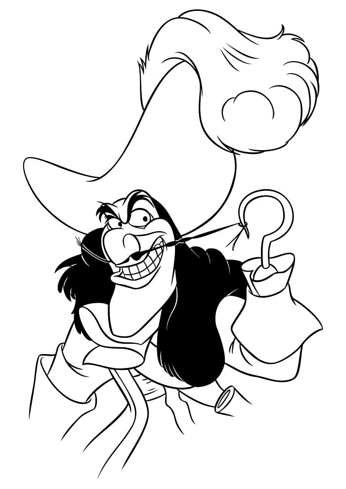capitan hook para colorear