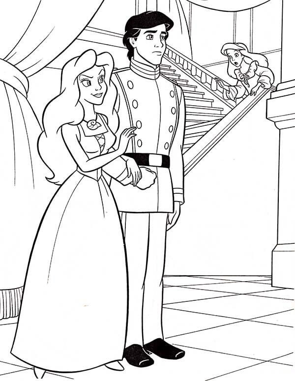 dibujo ariel disney para colorear