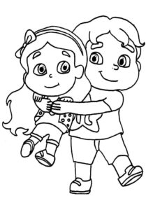 dibujo de jp y maria clara pintar gratis