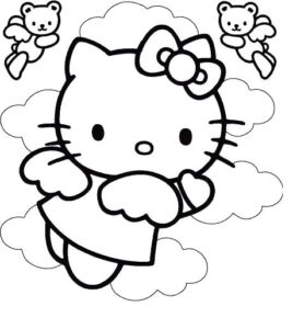 dibujos angel hello kitty para colorear gratis