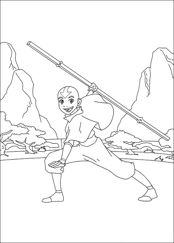 dibujos de aang para imprimir y colorear