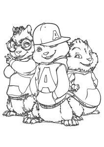 dibujos de alvin y las ardillas para imprimir y colorear