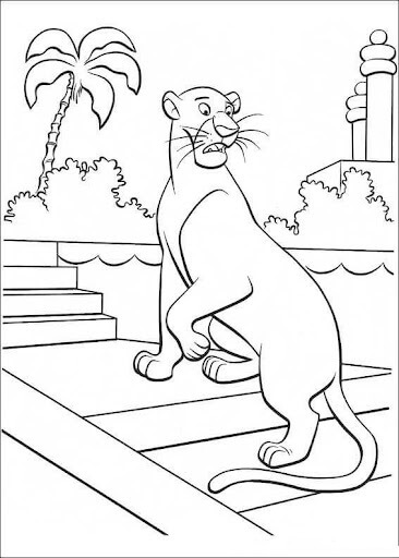 dibujos de bagheera la pantera para imprimir y colorear