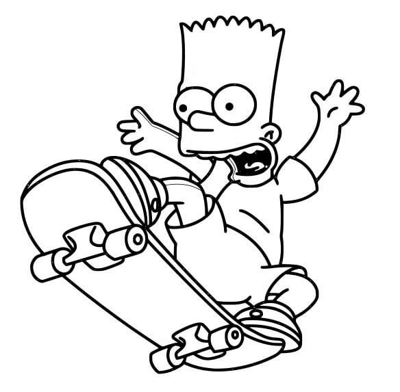 dibujos de bart simpson para colorear