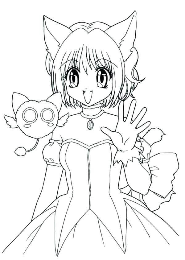 dibujos de nina lobo para imprimir y colorear