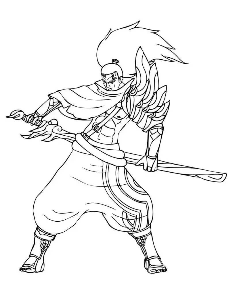 yasuo para colorear