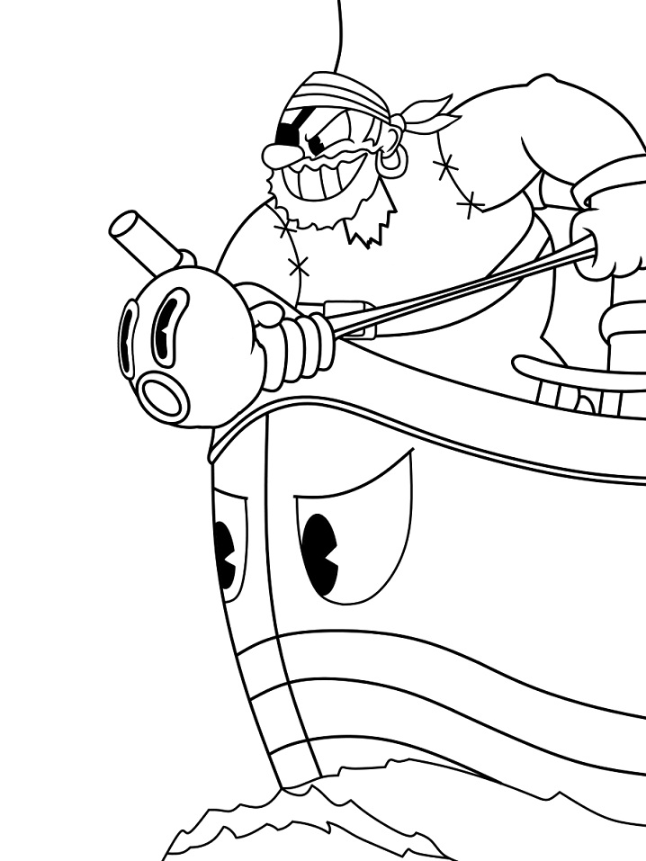 dibujos capitan brineybeard de cuphead para colorear