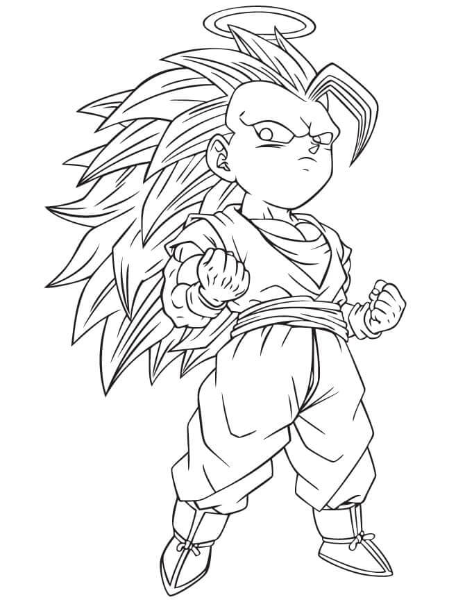 dibujos de angel goku ssj3 para imprimir y colorear