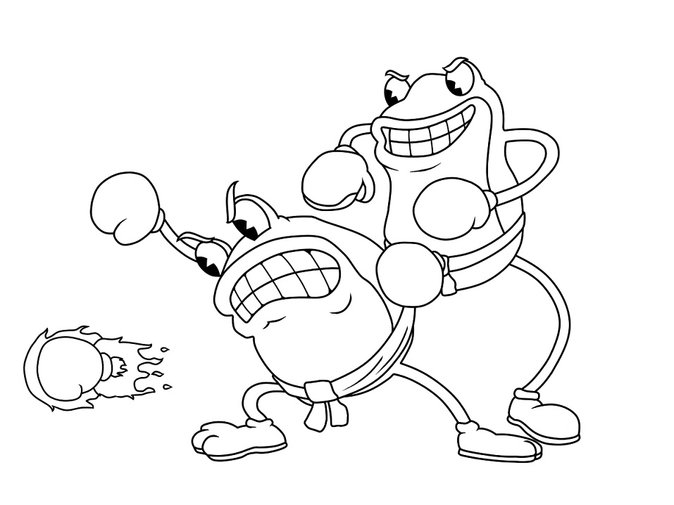 dibujos ribby y croaks de cuphead para colorear y imprimir