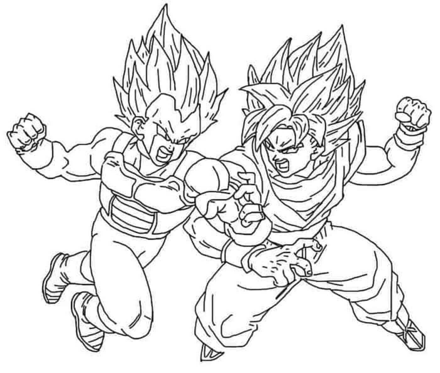 goku vs mecha vegeta para colorear