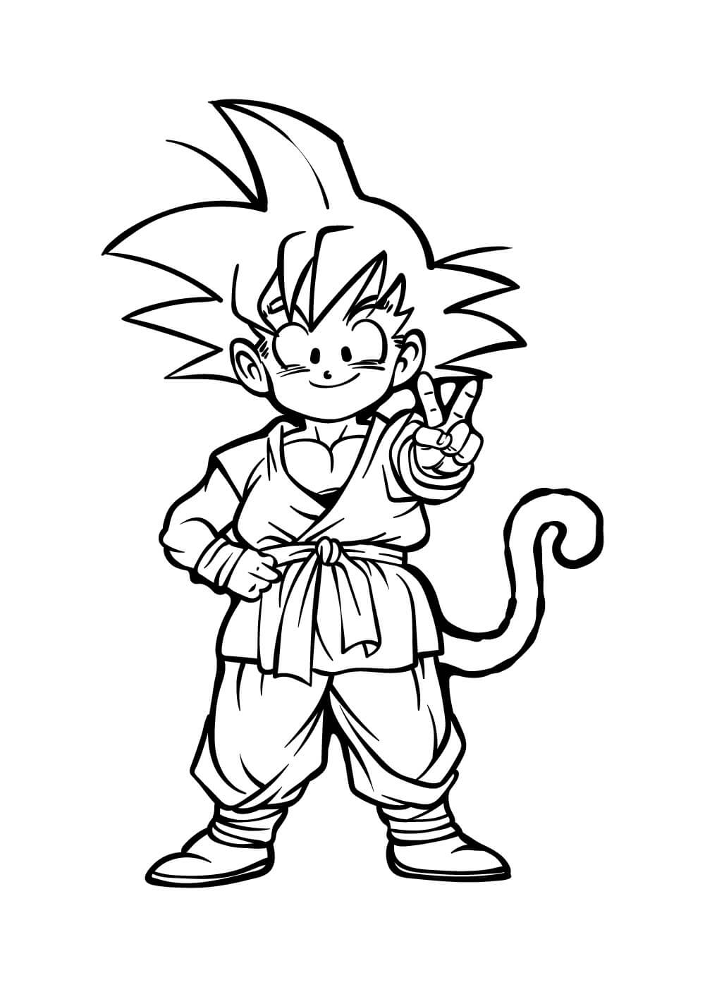 pequeno goku dibujos colorear