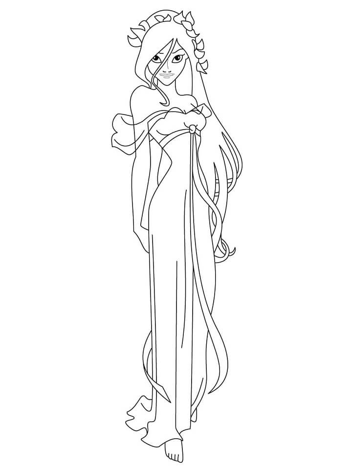 dibujo agradable giselle para imprimir y colorear