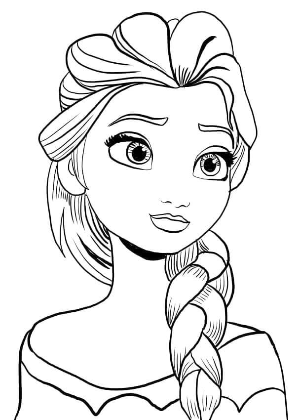 dibujo bonito elsa para imprimir y colorear