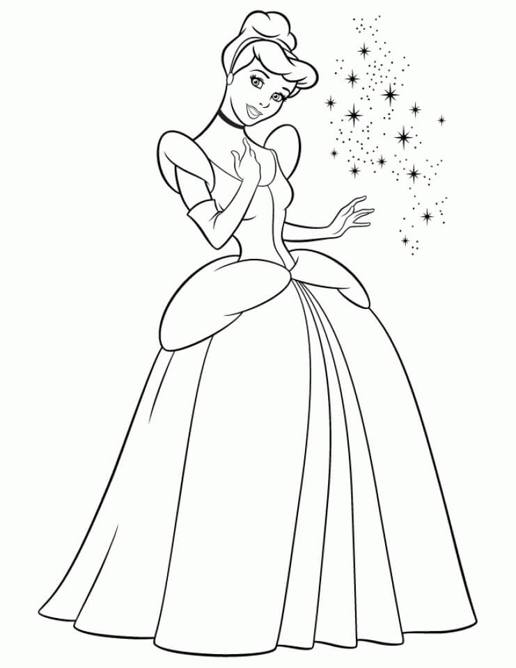 dibujo bueno cenicienta para imprimir y colorear