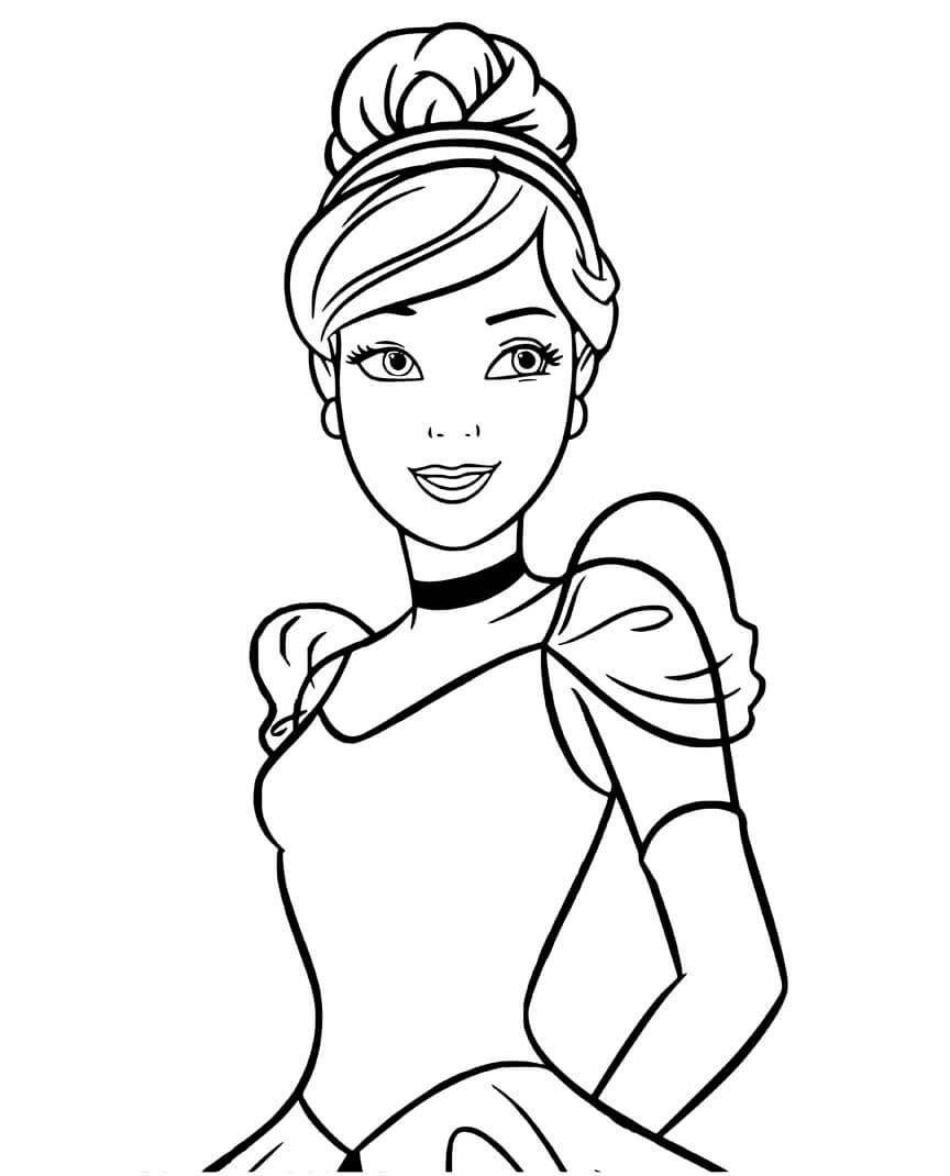 dibujo cara de cenicienta para imprimir y colorear