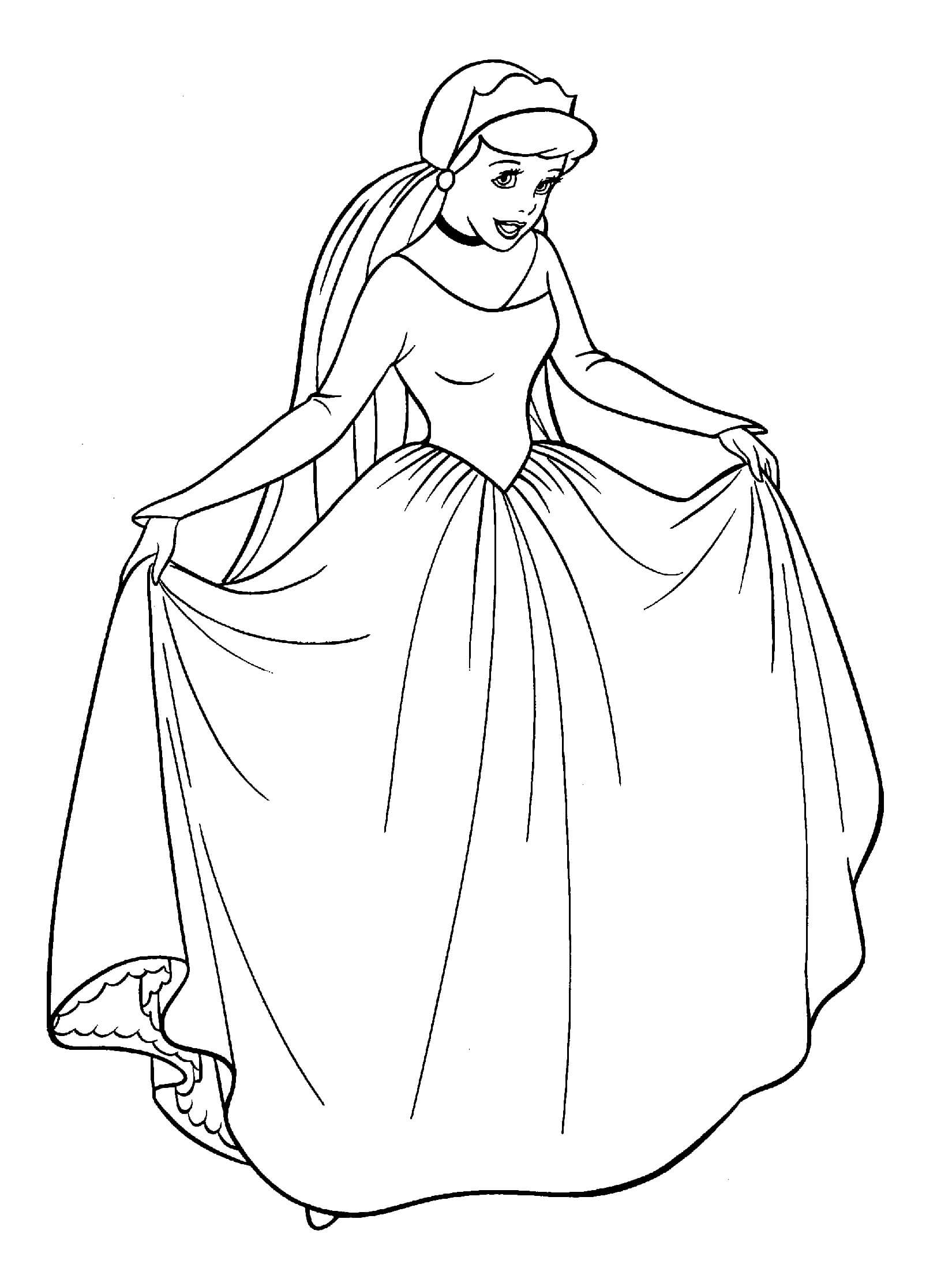 dibujo cenicienta basica para imprimir y colorear
