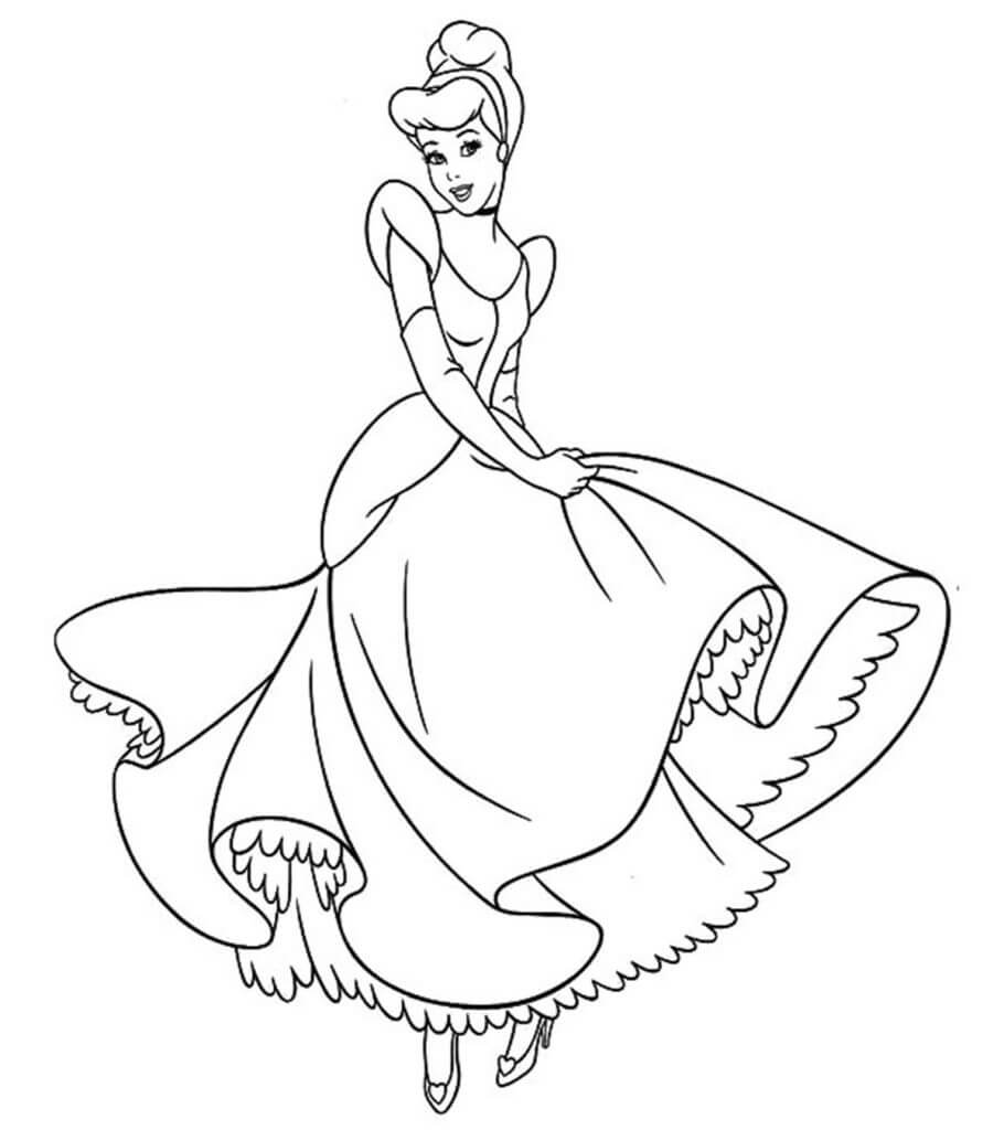 dibujo cenicienta divertida para imprimir y colorear