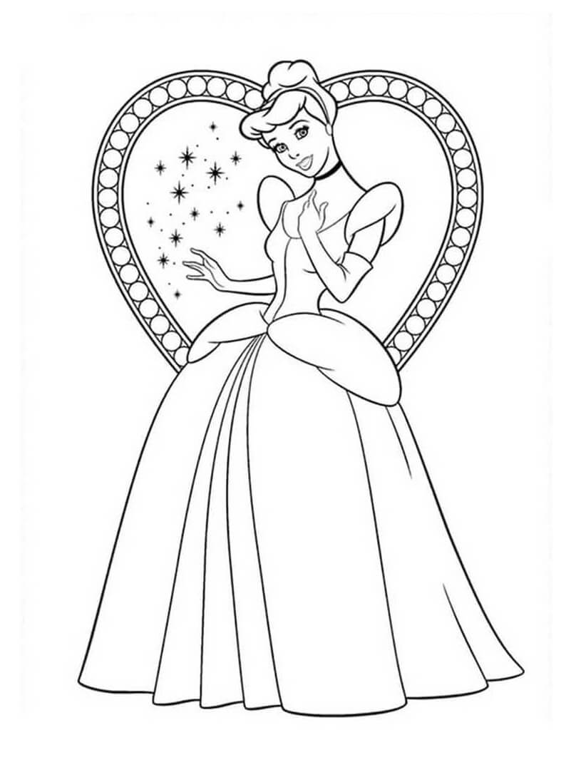 dibujo cenicienta normal para imprimir y colorear