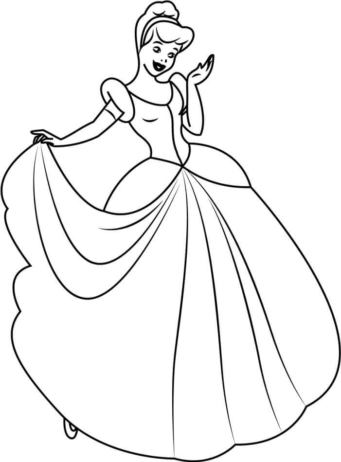 dibujo cenicienta para imprimir y colorear