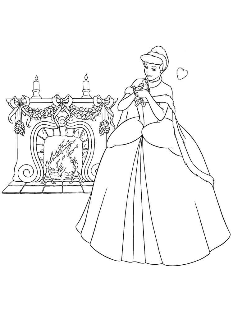 dibujo cenicienta perfecta para imprimir y colorear