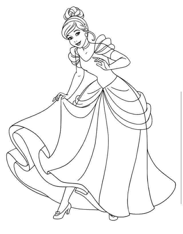 dibujo cenicienta sonriente para imprimir y colorear
