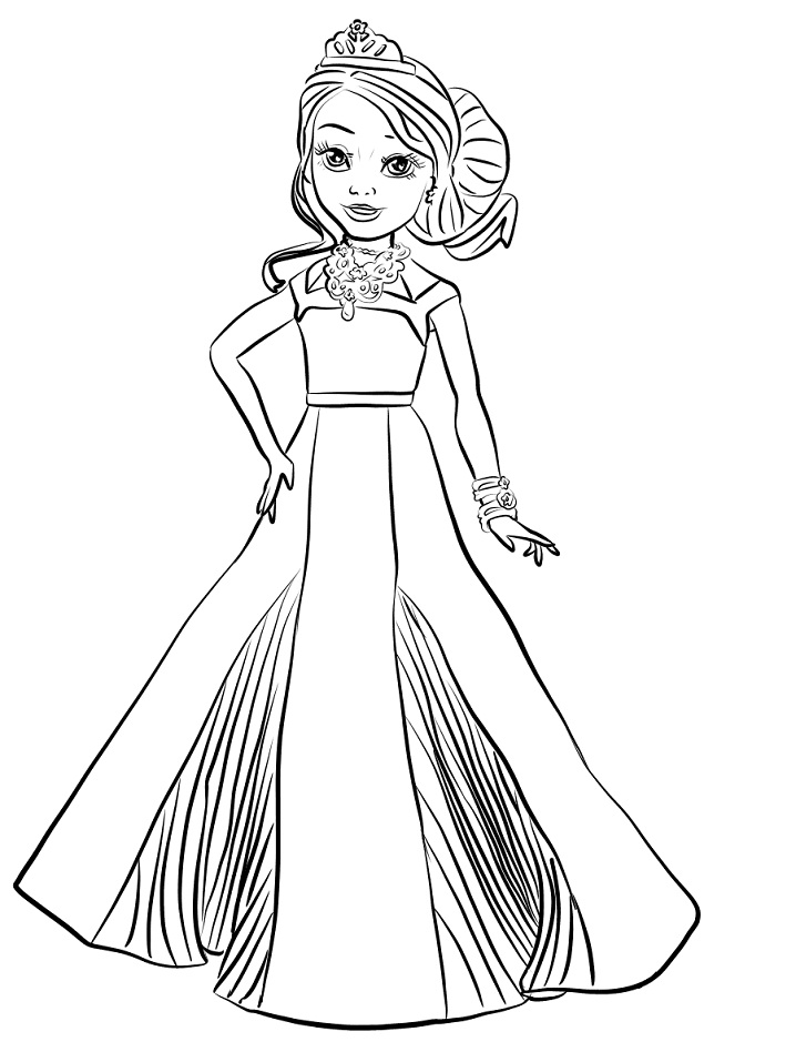 dibujo coronacion de auradon audrey para imprimir y colorear