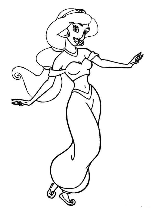 dibujo danza del jazmin para imprimir y colorear
