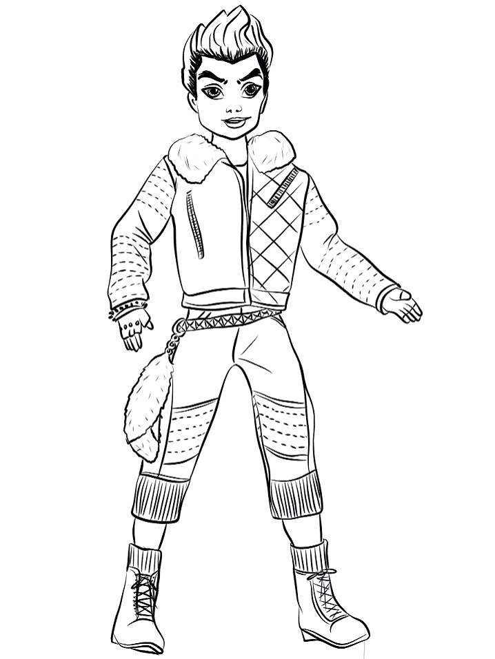 dibujo descendientes carlos para imprimir y colorear