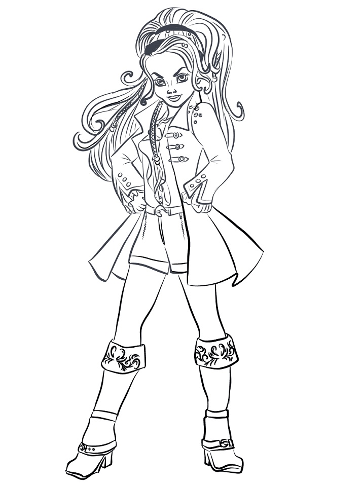dibujo descendientes cj hook para imprimir y colorear