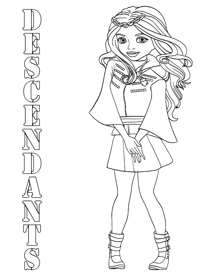 dibujo descendientes evie para imprimir y colorear