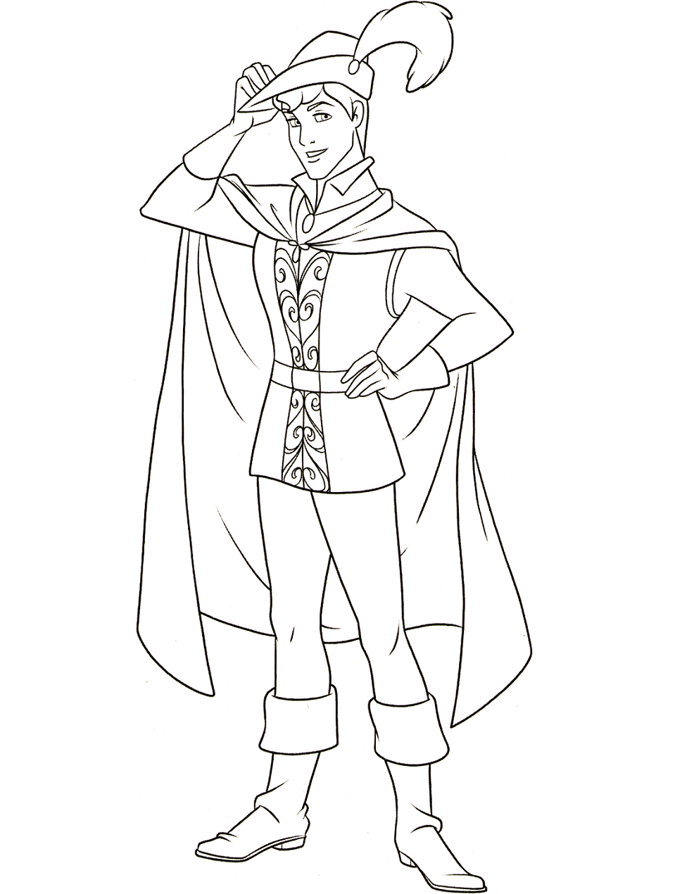 dibujo el apuesto principe felipe para imprimir y colorear