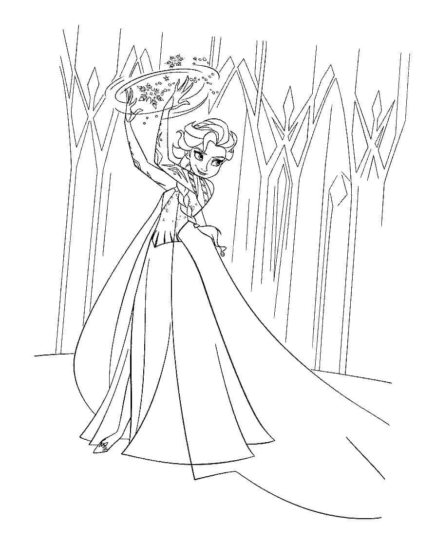 dibujo elsa ataca para imprimir y colorear