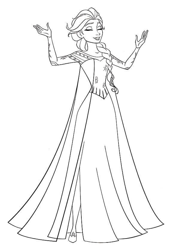 dibujo elsa cancion para imprimir y colorear