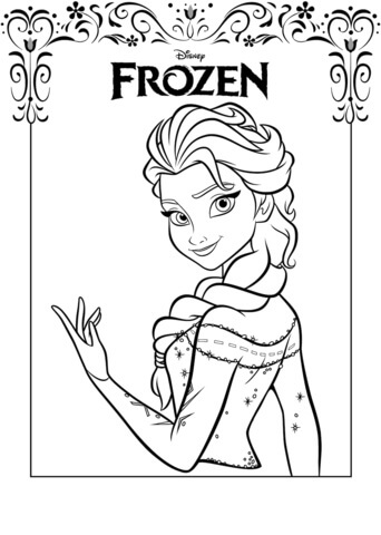 dibujo elsa congelada para imprimir y colorear
