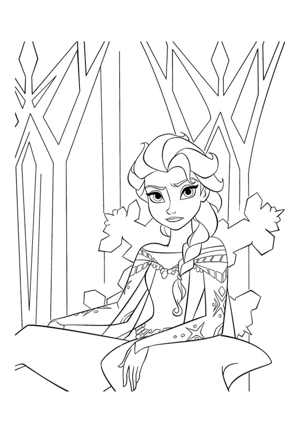 dibujo elsa enojado para imprimir y colorear