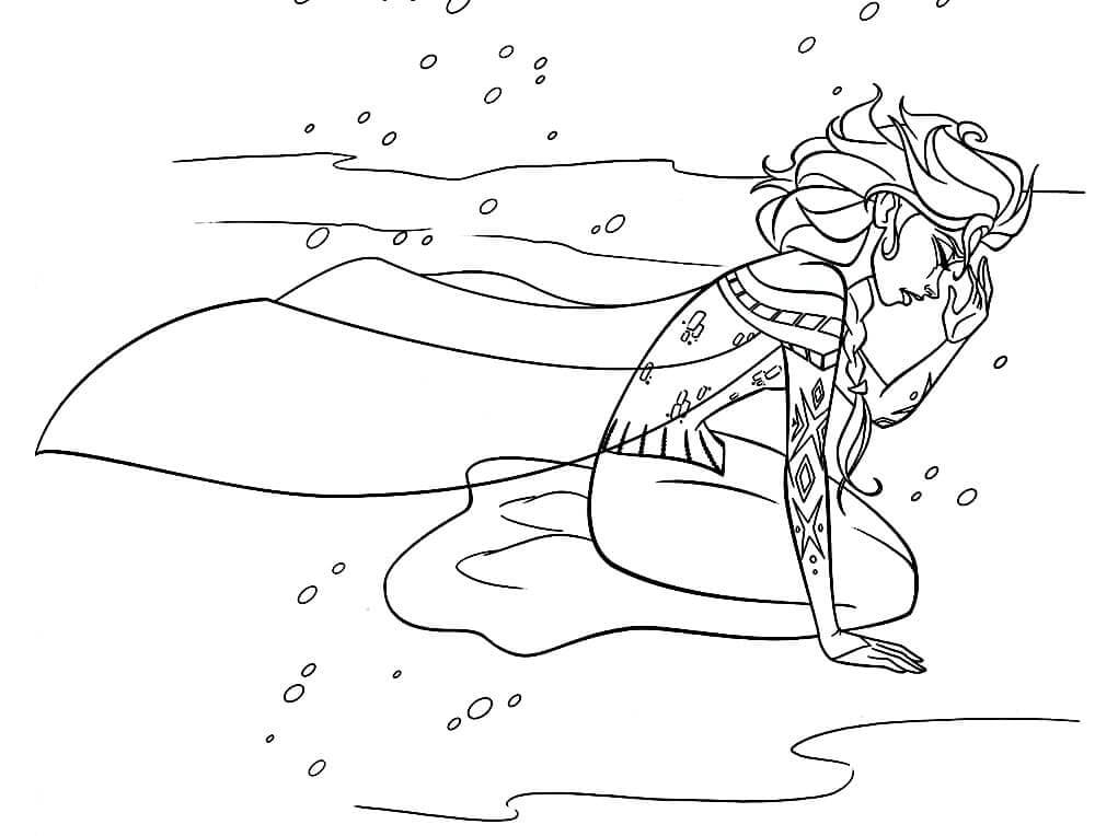 dibujo elsa esta triste para imprimir y colorear