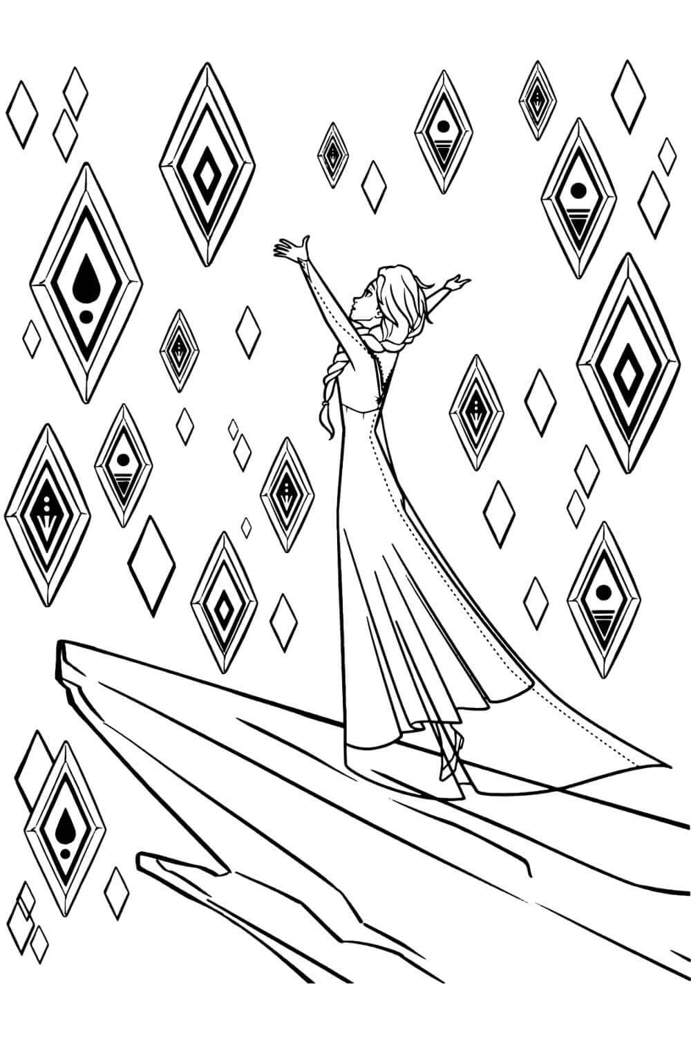 dibujo elsa perfecta para imprimir y colorear