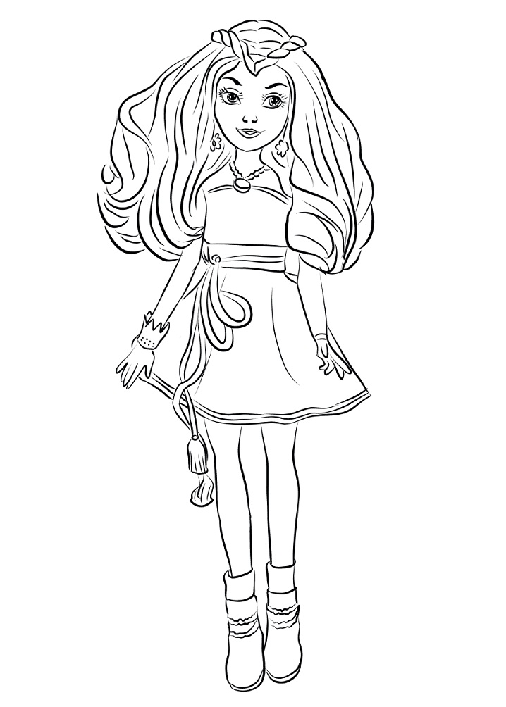 dibujo evie de descendientes para imprimir y colorear