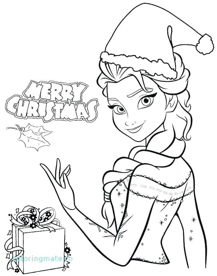 dibujo feliz navidad con elsa para imprimir y colorear