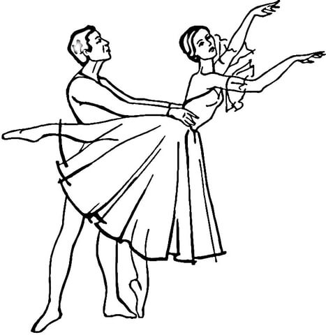 dibujo giselle bailando para imprimir y colorear