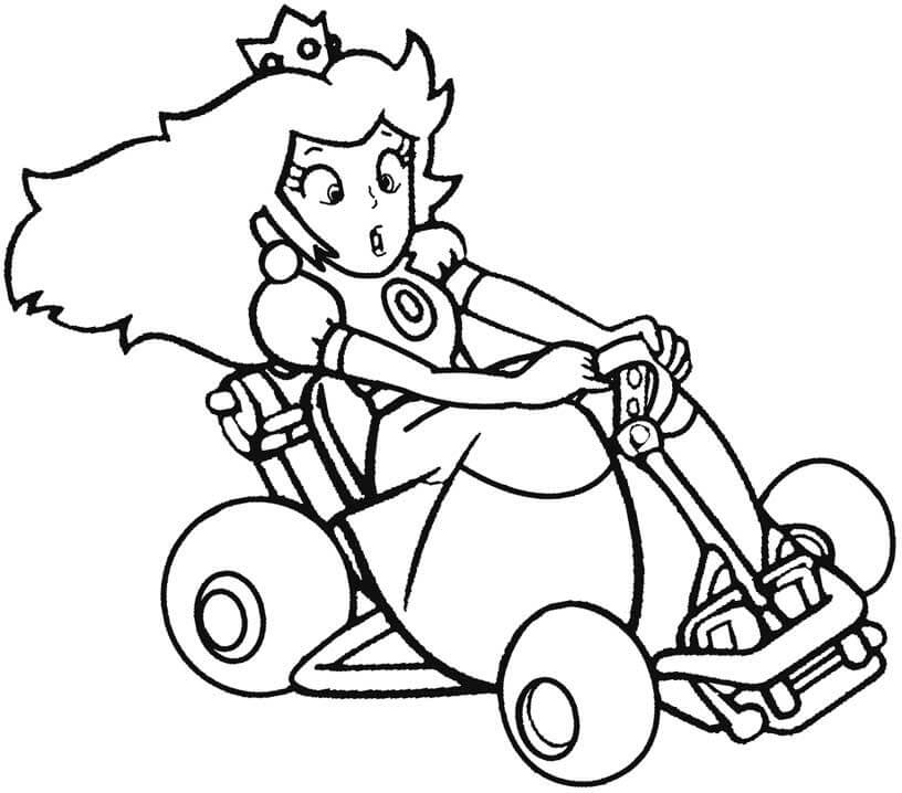 dibujo graciosa princesa peach para imprimir y colorear