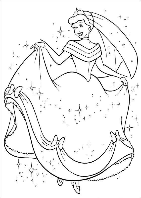 dibujo gran cenicienta para imprimir y colorear