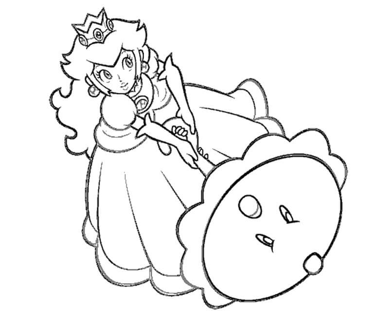 dibujo gran princesa peach para imprimir y colorear 1 1