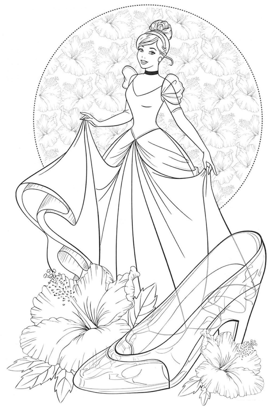dibujo impresionante cenicienta para imprimir y colorear