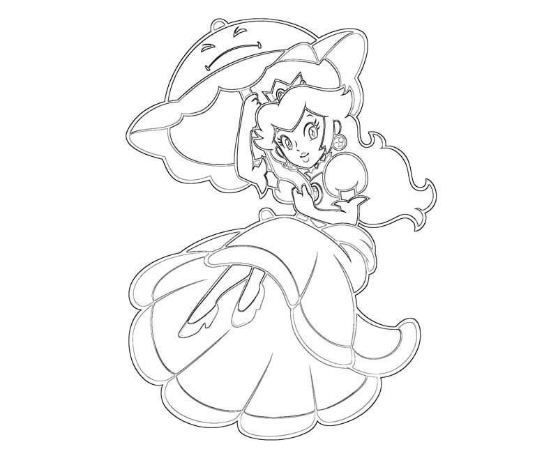 dibujo impresionante princesa peach para imprimir y colorear