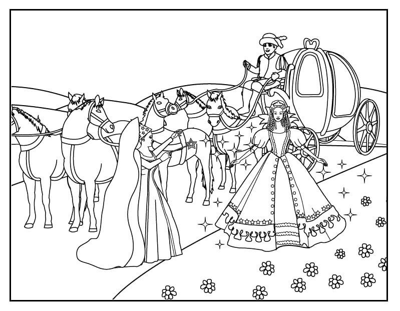 dibujo increible cenicienta para imprimir y colorear